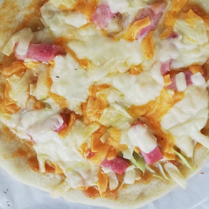 辛味噌ねぎピザ♪　即できる簡単ピザ生地で。